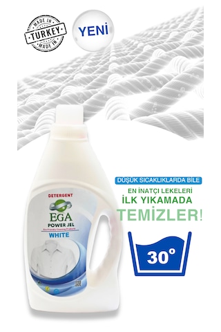 Ega Kimya Power Jel Siyah ve Beyaz Sıvı Yıkama Deterjanı 2 x 1100 ML