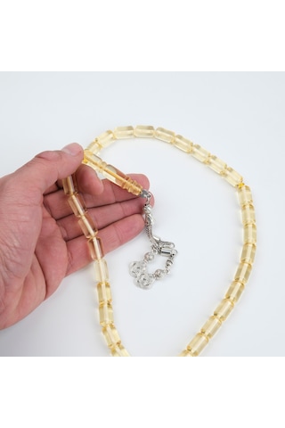 Su Damlası Damla Kehribar Alpaka Püskül Kesme Kesim 9x15mm Tesbih Şeffaf Sarı