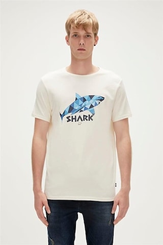 Bad Bear Shark Erkek Tişört-6484 Off-white Kırık Beyaz
