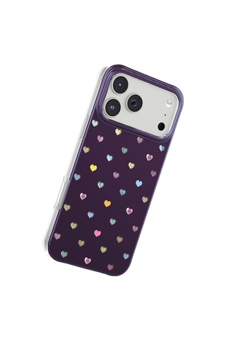 İphone 18 Pro Uyumlu Kılıf M-safe Şarj Özellikli Zore Paris Axen Sert Pc Kapak Mürdüm