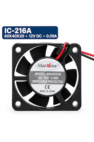 Marxlow 40x40x20 Mm 12v Dc 0.09a Soğutma Fanı Marxlow 40x40x20 Mm 12v Dc 0.09a Soğutma Fanı