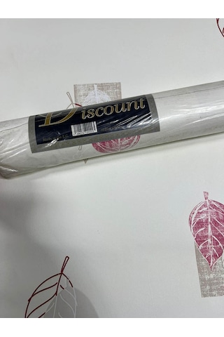 Beyaz Kırmızı Yaprak Desen Ucuz Duvar Kağıdı 78511 Çok Renkli