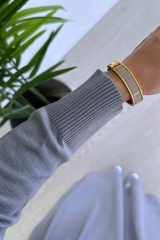 Merserize Elbise - Gri Gri