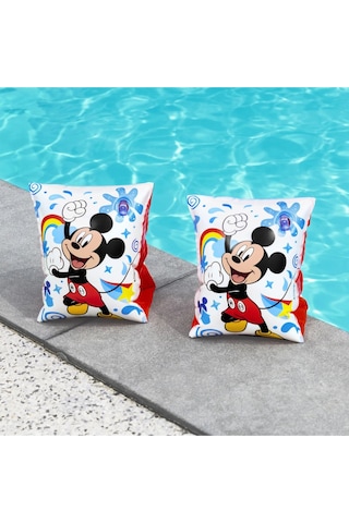 Mickey Mouse Figürlü Deniz Havuz Çocuk Yüzücü Kolluk - 3 - 6 Yaş Arası - 23 Cm X 15 Cm Çok Renkli