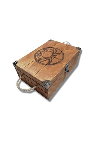 Lotus Çiçeği Kabartmalı Ahşap Çok Amaçlı Kutu 27 19 9.5cm