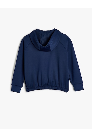 Koton Kapşonlu Fermuarlı Sweatshirt Uzun Kollu Beli Lastikli Modal Kumaş Lacivert 5wkg10429ak Lacivert