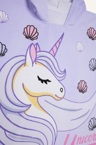 Defacto Kız Çocuk Baskılı Pamuklu Panço Havlu C1173a825smpr46 Mor