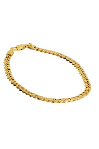 Erkek 6 Mm Zincir Çelik Bileklik Gold