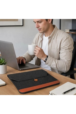 Ergonomik 15.6 İnç Keçe Laptop Ve Evrak Taşıma Çantası Çok renkli