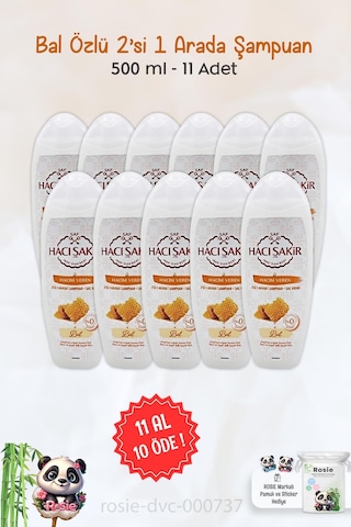 11 Al 10 Öde Hacı Şakir Bal 2si 1 Arada Şampuan Hacim Veren 500 Ml Ve Rosıe