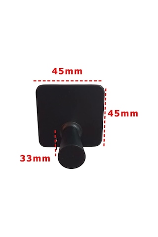 Konik Kendinden Yapışkanlı Askılık Tekli Mat Siyah 4 Lü Paket Mat Siyah