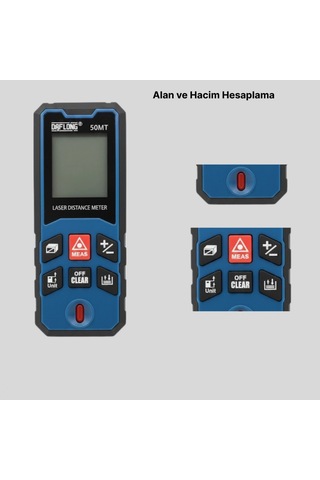 50 Mt Dijital Lazer Mesafe Ölçer Hassas Ölçüm Cihazı Ev Ve İnşaat Kullanımı