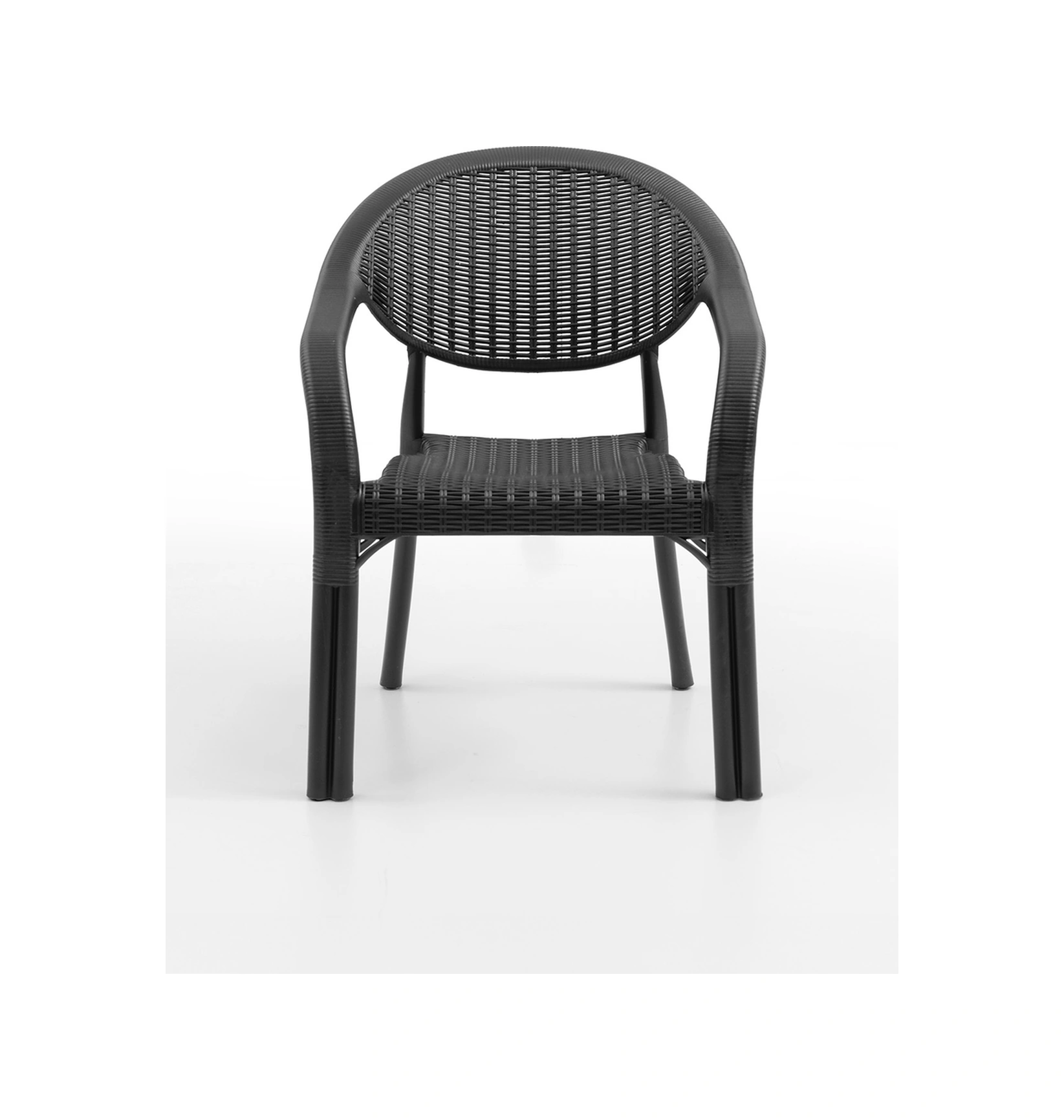 Bamboo 4'lü Rattan Sandalye Siyah Siyah