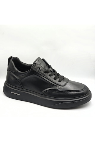 Greyder 64821 6k Siyah Hakiki Deri Erkek Casual Sneaker Ayakkabı