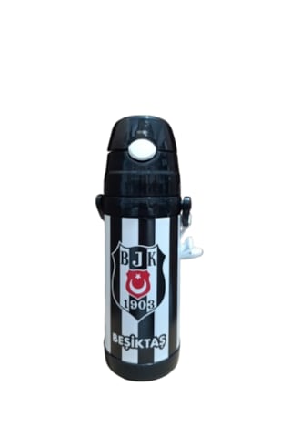 Ersev 30004 Beşiktaş Çubuklu Lisanslı Çelik Termos Pipetli 350 Ml 304 Numaralı Çelikten İmal Edilmiştir. Beyaz - Siyah