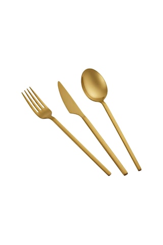 Arsel Venüs Titanyum Mat Gold 36 Parça 6 Kişilik Çatal Kaşık Bıçak Seti 304 Kalite 4 Mm Ağır Premium Gümüş