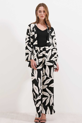 Gabria Desenli Kimono Takım Siyah