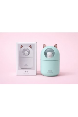 Orjinal Led Işıklı Kedi Temalı Hava Nemlendirici Buhardanlık Ev Tipi Ve Araç İçi Mobil