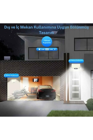 Techtic Güneş Enerjili Solar Lamba 234led Hareket Sensörlü Kumandalı Su Geçirmez Duvar Lambası Siyah