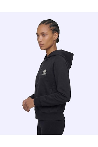 Kappa Milas Full Zip Kadın Siyah Regular Fermuarlı Eşofman Üstü