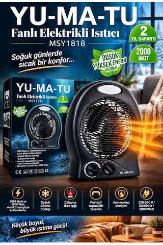 Yu-ma-tu Msy1818 2000 W Fanlı Elektrikli Isıtıcı