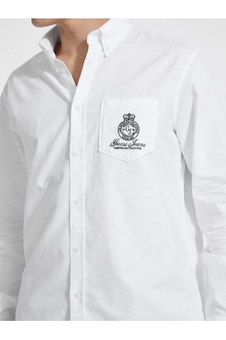 Guess Jeans Erkek Beyaz Regular Fit Gömlek M5yh64whfk1-g011 Beyaz