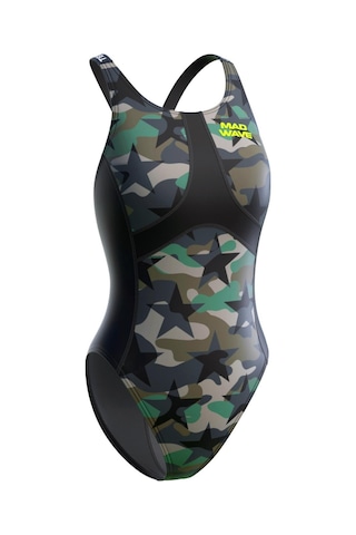 Madwave Mad Wave M1460-20 - Kadın Antichlor Criss Cross Yüzücü Mayo Koyu Yeşil