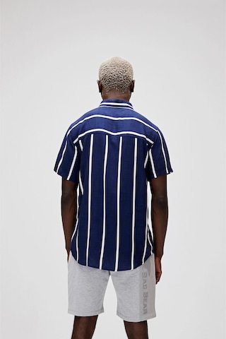 Bad Bear Sergio Erkek Lacivert Çizgili Kısa Kollu Gömlek Lacivert