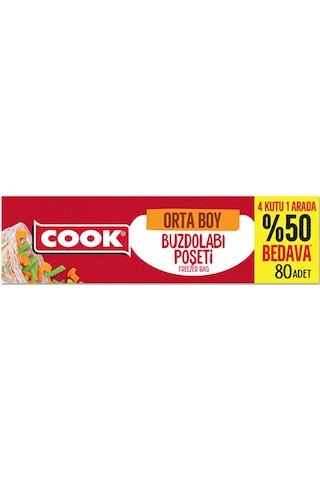 3 Adet Cook Buzdolabı Poseti Orta Boy 80 Adet