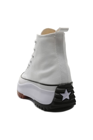 Converse Run Star Hıke Canvas Platform Erkek Spor Ayakkabı Beyaz 166799c-e Siyah Beyaz Siyah - Beyaz
