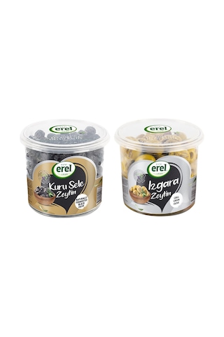 Avni Erel Izgara Yeşil Zeytin Ve Kuru Sele Siyah Zeytin 400 Gr 2 Li Paket