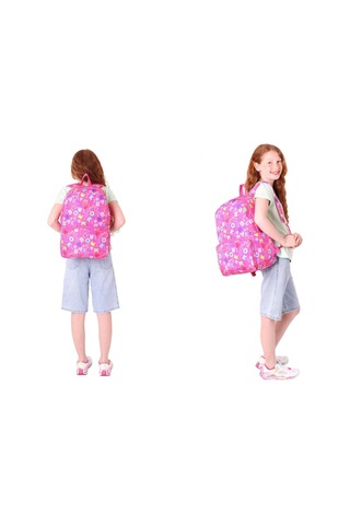 Kaukko Brokar Kalp Ve Kaukko Baskılı Pembe Kız Çocuk Okul Çantası Ve Kalemlik Seti Pembe