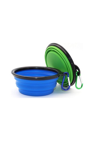 Noyiska Taşınabilir Katlanabilir Asma Aparatlı 2 Adet Silikon Mama Kabı