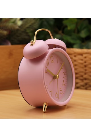 Premium Seri Metal Masa Saati Ve Çalar Saat - Pembe Diğer