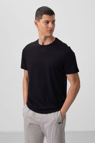 Standart Fit Basic O Yaka 3lü Paket Siyah Erkek T-shirt 87911 SIYAH