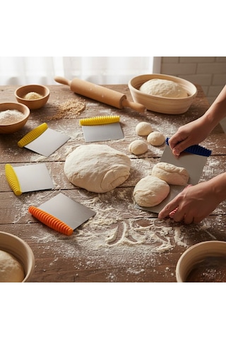 Hamur Kazıyıcı Ve Kesici Paslanmaz Çelik Spatula Pasta Ve Kek Şekillendirme Aparatı Çok Renkli