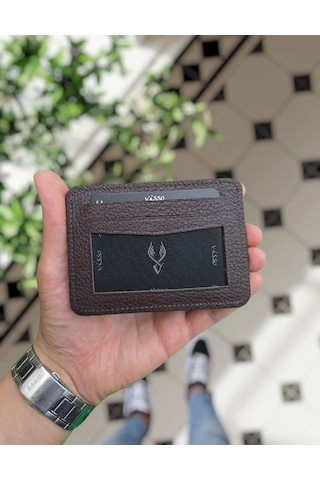 Visso 8600 Hakiki Deri Kartlık Erkek & Kadın Çanta Kahve Gutty