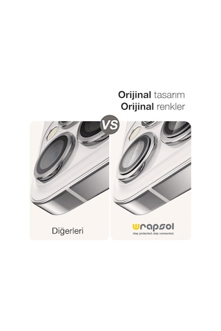 Apple Uyumlu iPhone 15 Pro Kamera Lens Koruyucu Beyaz Titanyum Kolay Uygulama Aparatlı