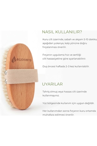Ecowera Doğal At Kılı Vücut Fırçası