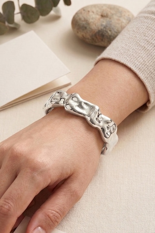 Silver Kararmaz Ezme Hafif Kelepçe Bileklik Çok Renkli