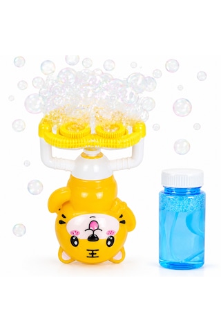 Kaplan Figürlü Otomatik Köpük Tabancası Bubble Gun Sarı