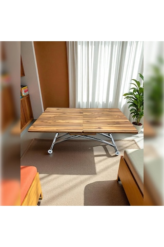 Ortadan Açılır Akıllı Masa Üst Mdf Alt Ayak Krom