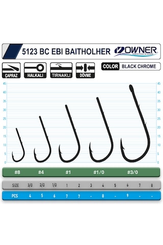 Owner 5123 Ebi Baitholder Black Chrome İğne No:1