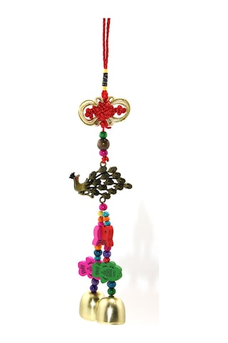 1 Adet Rüzgar Çanı Tavuskuşu Renkli Dekoratif Wind Chime, Bahçe Balkon İç Mekan 39 Cm