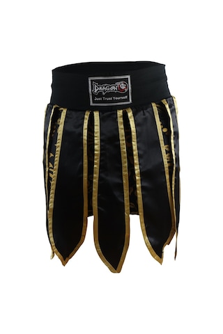 Dragondo Mt3031 Muay Thai Kick Boks Şortu Taytlı Püsküllü Şort Siyah Siyah