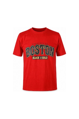Trender Boston Black&gold Süpreme Kırmızı Erkek T-shirt 226-20
