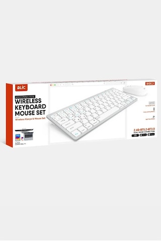 Miaxtreme Beyaz Kablosuz Zarif Sessiz Tasarım Dual Mode 2.4g+bt5.2 Klavye Mouse Set Apple Uyumlu iOs Android Windows