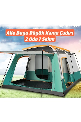 Shufa Yeşil Aile Boyu Büyük Kamp Çadırı 2 Oda 1 Salon 420 305 200 Cm Sfk8679120681203 Yeşil