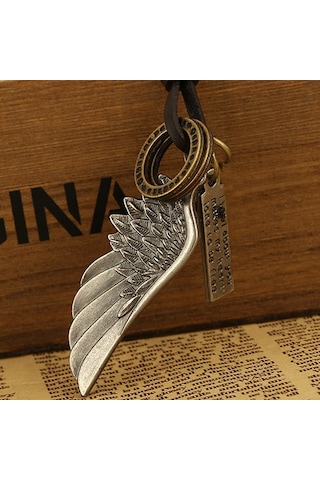 Chavin Kartal Kanadı Erkek Deri Ipli Kolye Cy19 Çok Renkli