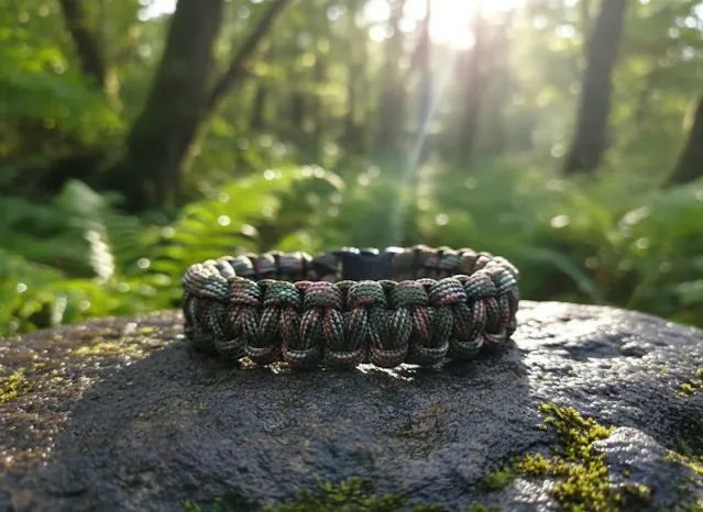 Askeri Kamuflaj 2 Paracord Bileklik Çok Renkli